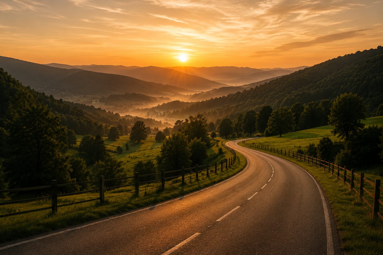 Country Road at Sunrise